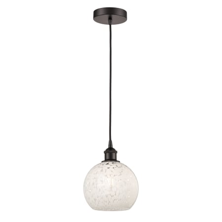 A large image of the Innovations Lighting 616-1P 10 8 White Mouchette Pendant Alternate Image