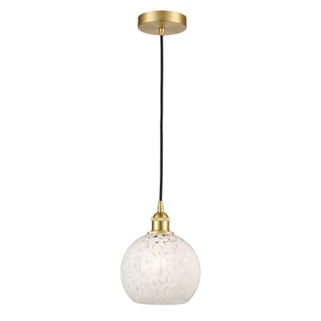 A large image of the Innovations Lighting 616-1P 10 8 White Mouchette Pendant Alternate Image