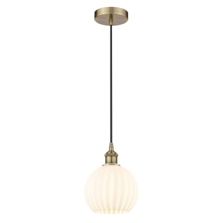 A large image of the Innovations Lighting 616-1P 10 8 White Venetian Pendant Alternate Image