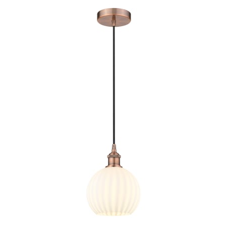 A large image of the Innovations Lighting 616-1P 10 8 White Venetian Pendant Alternate Image