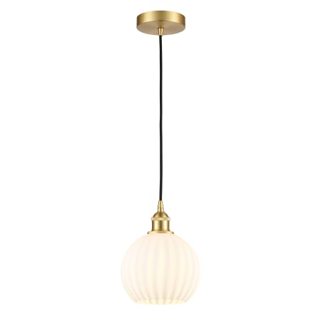 A large image of the Innovations Lighting 616-1P 10 8 White Venetian Pendant Alternate Image