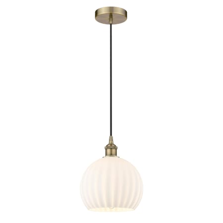 A large image of the Innovations Lighting 616-1P 12 10 White Venetian Pendant Alternate Image