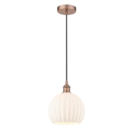 A large image of the Innovations Lighting 616-1P 12 10 White Venetian Pendant Alternate Image