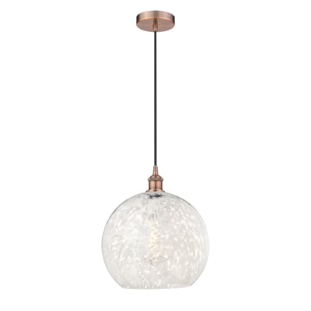 A large image of the Innovations Lighting 616-1P 17 14 White Mouchette Pendant Alternate Image