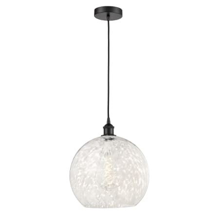 A large image of the Innovations Lighting 616-1P 17 14 White Mouchette Pendant Alternate Image