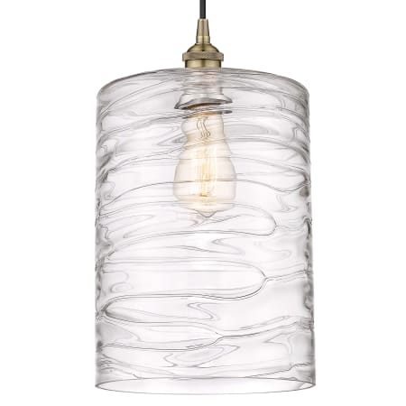 A large image of the Innovations Lighting 616-1P-14-9-L Cobbleskill Pendant Antique Brass / Deco Swirl