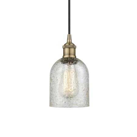 A large image of the Innovations Lighting 616-1P-10-5 Caledonia Pendant Antique Brass / Mica