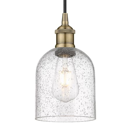 A large image of the Innovations Lighting 616-1P 10 6 Bella Pendant Antique Brass / Seedy