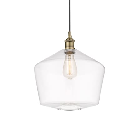 A large image of the Innovations Lighting 616-1P-14-12 Cindyrella Pendant Antique Brass / Clear