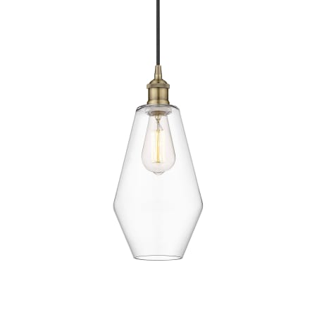 A large image of the Innovations Lighting 616-1P-15-7 Cindyrella Pendant Antique Brass / Clear