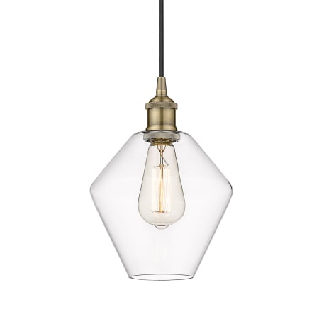 A large image of the Innovations Lighting 616-1P-11-8 Cindyrella Pendant Antique Brass / Clear