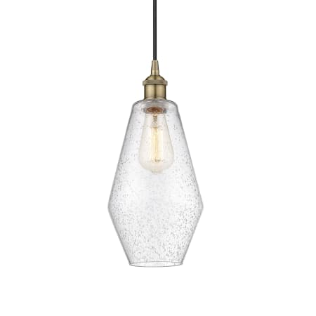 A large image of the Innovations Lighting 616-1P-15-7 Cindyrella Pendant Antique Brass / Seedy