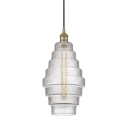 A large image of the Innovations Lighting 616-1P-18-8 Cascade Pendant Antique Brass / Clear