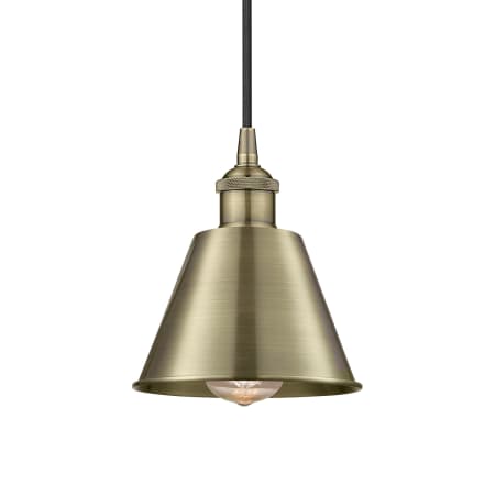 A large image of the Innovations Lighting 616-1P-8-7 Smithfield Pendant Antique Brass
