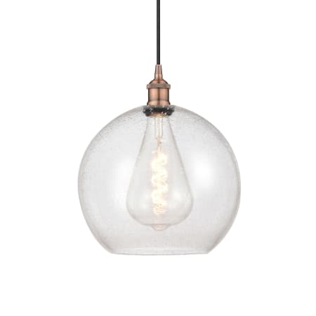 A large image of the Innovations Lighting 616-1P-14-12 Athens Pendant Antique Copper / Seedy