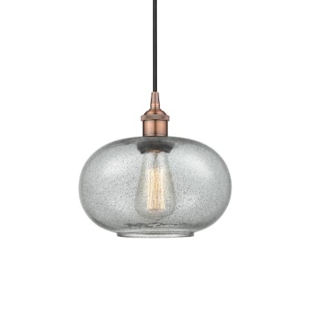 A large image of the Innovations Lighting 616-1P-11-10 Gorham Pendant Antique Copper / Charcoal