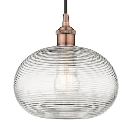 A large image of the Innovations Lighting 616-1P 10 10 Ithaca Pendant Antique Copper