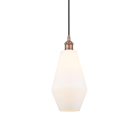 A large image of the Innovations Lighting 616-1P-15-7 Cindyrella Pendant Antique Copper / Cased Matte White