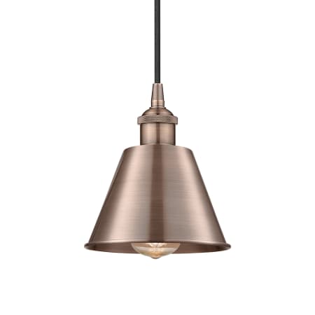 A large image of the Innovations Lighting 616-1P-8-7 Smithfield Pendant Antique Copper