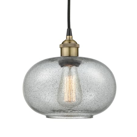 A large image of the Innovations Lighting 616-1P-11-10 Gorham Pendant Black Antique Brass / Charcoal