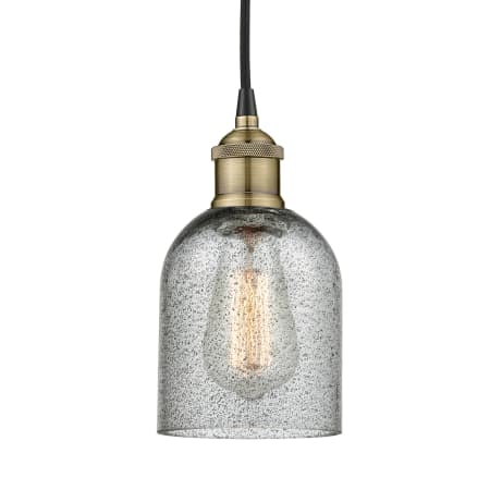 A large image of the Innovations Lighting 616-1P-10-5 Caledonia Pendant Black Antique Brass / Charcoal