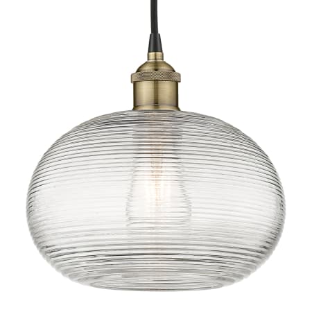 A large image of the Innovations Lighting 616-1P 10 10 Ithaca Pendant Black Antique Brass