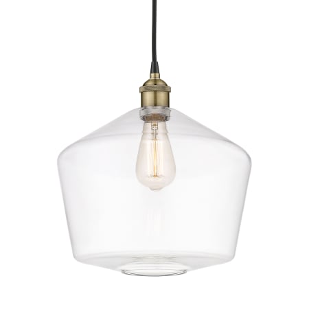 A large image of the Innovations Lighting 616-1P-14-12 Cindyrella Pendant Black Antique Brass / Clear