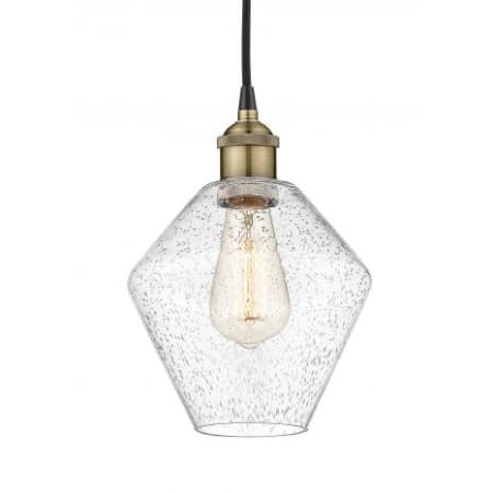 A large image of the Innovations Lighting 616-1P-11-8 Cindyrella Pendant Black Antique Brass / Seedy