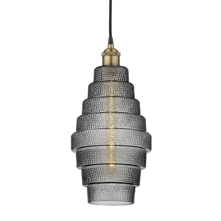 A large image of the Innovations Lighting 616-1P-18-8 Cascade Pendant Black Antique Brass / Smoked