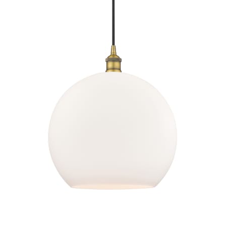 A large image of the Innovations Lighting 616-1P-17-14 Athens Pendant Brushed Brass / Matte White