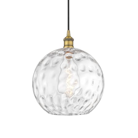 A large image of the Innovations Lighting 616-1P-15-12 Athens Pendant Brushed Brass / Clear Water Glass