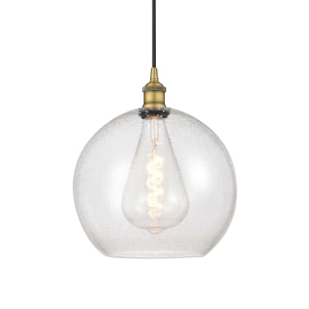 A large image of the Innovations Lighting 616-1P-14-12 Athens Pendant Brushed Brass / Seedy