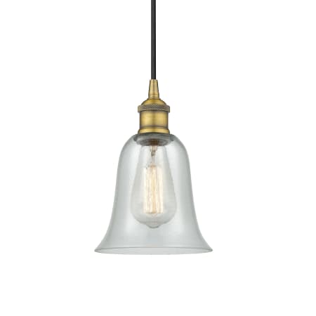 A large image of the Innovations Lighting 616-1P-12-6 Hanover Pendant Brushed Brass / Fishnet