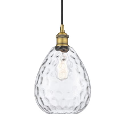 A large image of the Innovations Lighting 616-1P-13-8 Waverly Pendant Brushed Brass / Clear