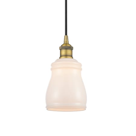 A large image of the Innovations Lighting 616-1P-10-5 Ellery Pendant Brushed Brass / White