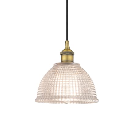 A large image of the Innovations Lighting 616-1P-9-8 Arietta Pendant Brushed Brass / Clear