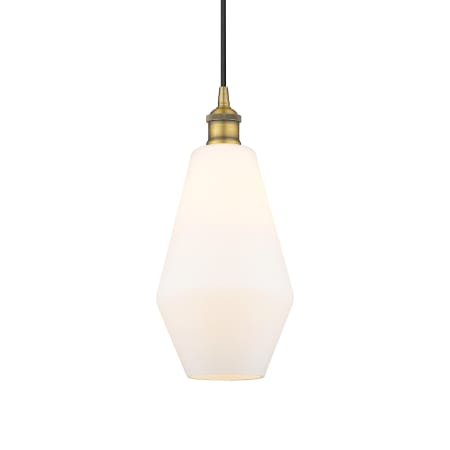 A large image of the Innovations Lighting 616-1P-15-7 Cindyrella Pendant Brushed Brass / Cased Matte White