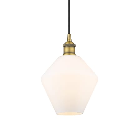 A large image of the Innovations Lighting 616-1P-11-8 Cindyrella Pendant Brushed Brass / Cased Matte White