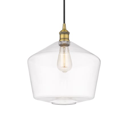 A large image of the Innovations Lighting 616-1P-14-12 Cindyrella Pendant Brushed Brass / Clear