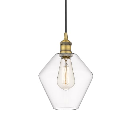 A large image of the Innovations Lighting 616-1P-11-8 Cindyrella Pendant Brushed Brass / Clear