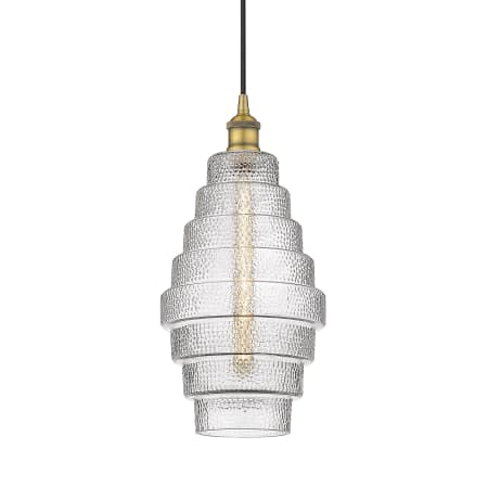 A large image of the Innovations Lighting 616-1P-18-8 Cascade Pendant Brushed Brass / Clear