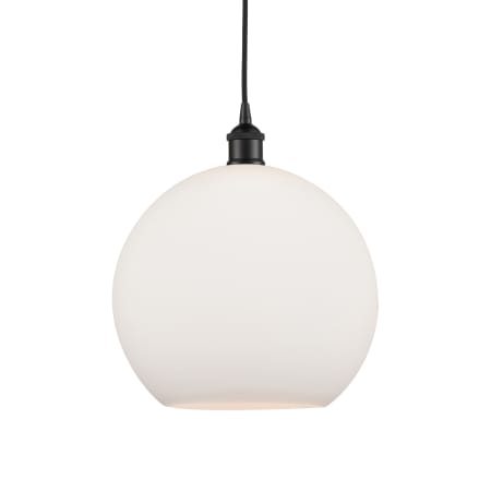 A large image of the Innovations Lighting 616-1P-14-12 Athens Pendant Matte Black / Matte White