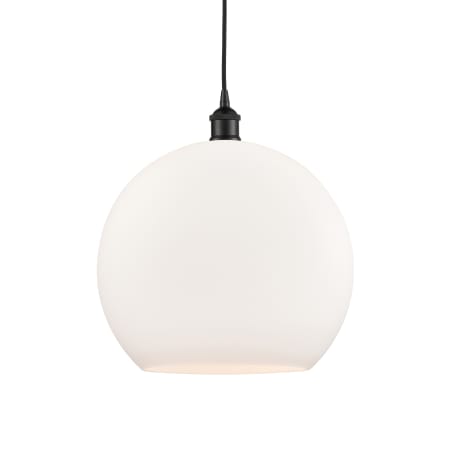 A large image of the Innovations Lighting 616-1P-17-14 Athens Pendant Matte Black / Matte White