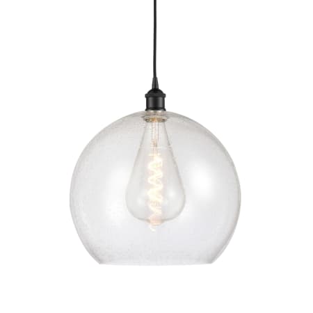 A large image of the Innovations Lighting 616-1P-17-14 Athens Pendant Matte Black / Seedy