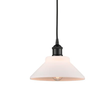 A large image of the Innovations Lighting 616-1P-8-8 Orwell Pendant Matte Black / Matte White