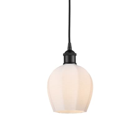 A large image of the Innovations Lighting 616-1P-10-6 Norfolk Pendant Matte Black / Matte White