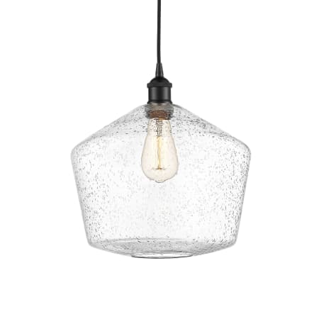 A large image of the Innovations Lighting 616-1P-14-12 Cindyrella Pendant Matte Black / Seedy