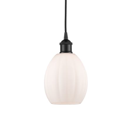 A large image of the Innovations Lighting 616-1P-11-6 Eaton Pendant Matte Black / Matte White