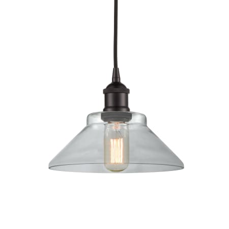 A large image of the Innovations Lighting 616-1P-8-8 Orwell Pendant Oil Rubbed Bronze / Clear