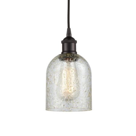 A large image of the Innovations Lighting 616-1P-10-5 Caledonia Pendant Oil Rubbed Bronze / Mica